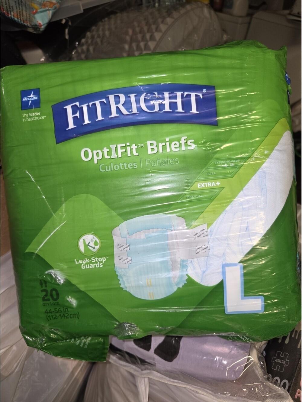 Adult diaper briefs unisex size large leak stop guard